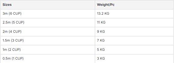 cuplock vertical standard sizes and weight